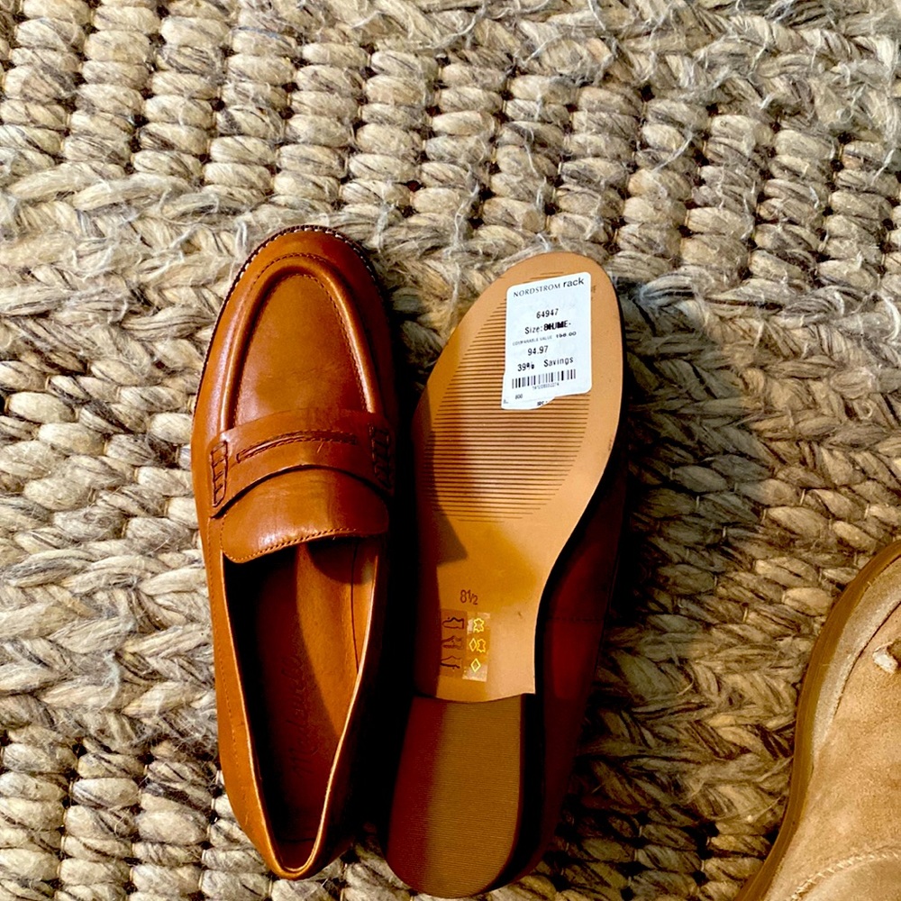 Camel color Penny loafers never worn with tags